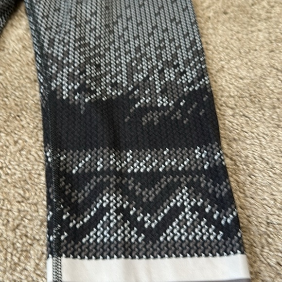 Nike Pro hyperwarm leggings striped S Dri-fit Black Gray White Activewear - Picture 4 of 7